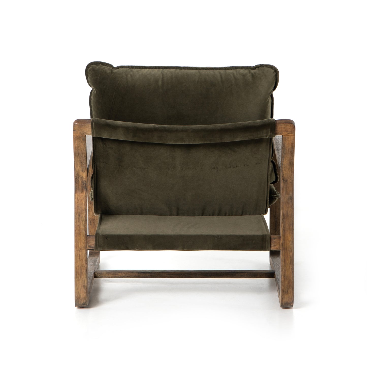 Ailyn Rustic Lodge Green Upholstered Brown Wood Occasional Arm Chair