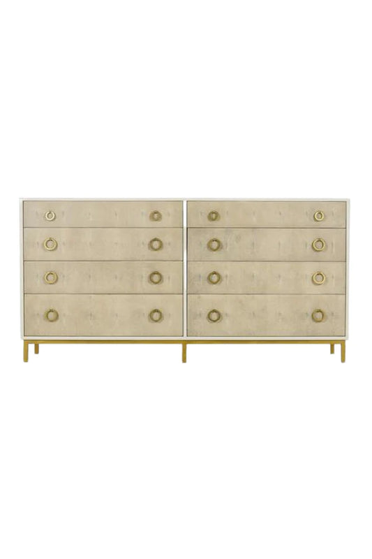 Taupe Shagreen Chest of Drawers - L | Andrew Martin Amanda