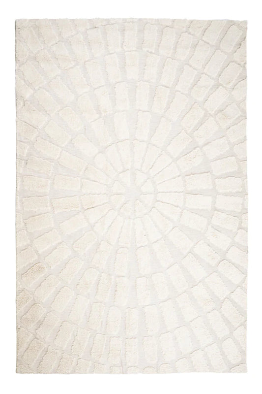 White Cotton Area Rug | By-Boo Sunburst