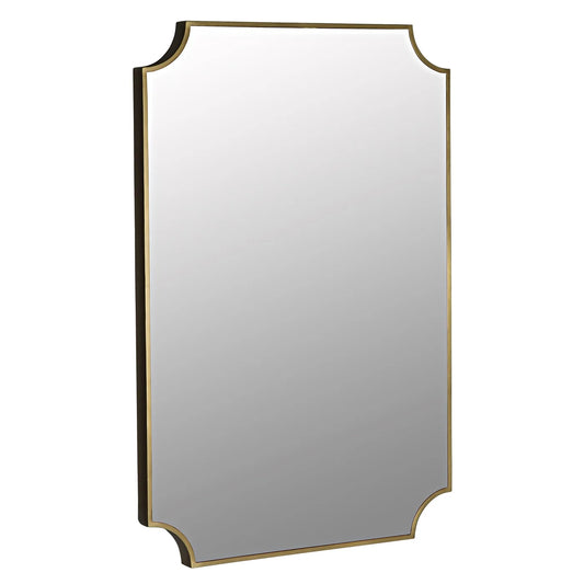 Convexed Mirror, Steel, Antique Brass Noir
