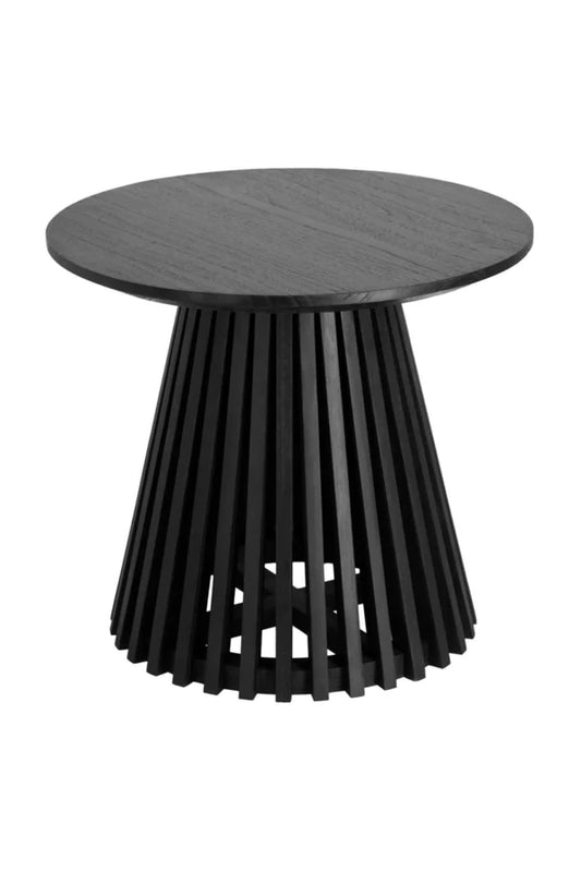 Round Black Teak Wood Pedestal Side Table | La Forma Jeanette