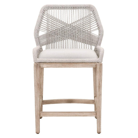 Lori Taupe Woven Rope Counter Stool