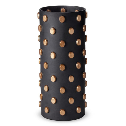 L'Objet Teo Industrial Loft Black Earthenware Decorative Vase - Small