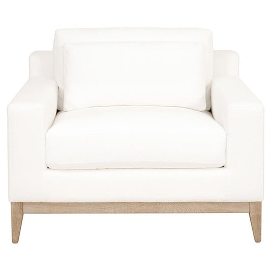 Blake Modern Classic White Performance Upholstered Oak Wood Living Room Chair