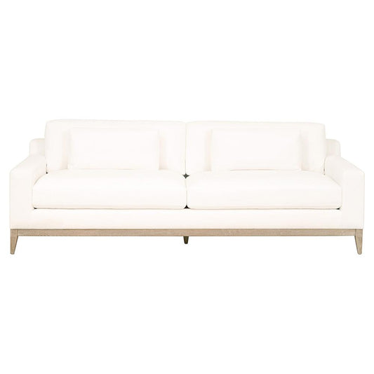 Blake Modern Classic White Performance Upholstered Oak Wood Sofa